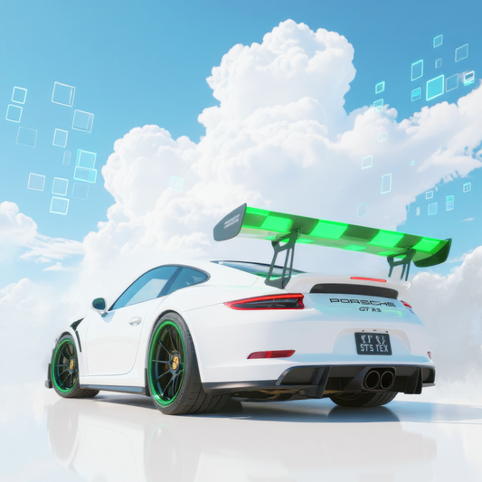 White GT3 Cloudy Sky