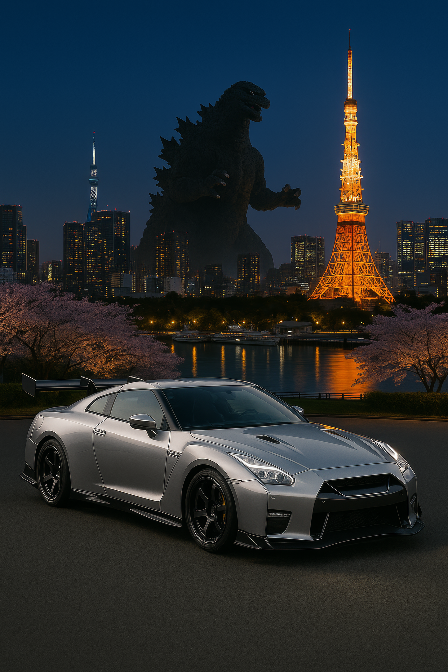Silver GTR Godzilla